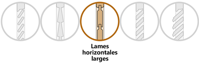 volet battant bois à lames horizontales larges