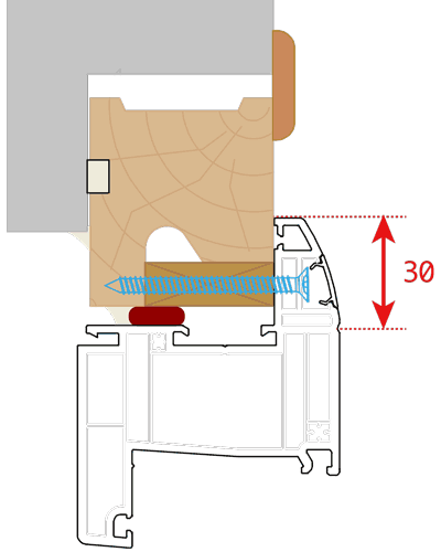 aile de recouvrement de 30 mm pour fenêtre pvc, pose en rénovation