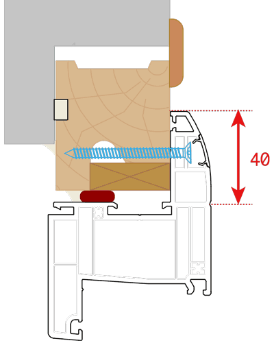 aile de recouvrement de 40 mm pour fenêtre pvc, pose en rénovation