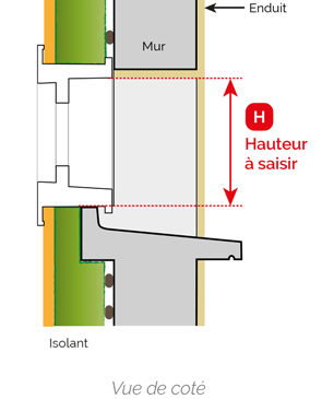 schéma prise de cote en hauteur de fenêtre pvc
