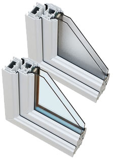 vitrage de fenêtre PVC transparent ou granité