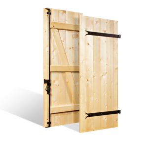 en bois › Volets battants &agrave; lames verticales &vert; Solides&comma; faciles &agrave; r&eacute;nover 27mm "Saumur" &agrave; &eacute;charpe continue