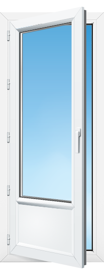 porte-fenêtre PVC sur mesure à 1 vantail avec soubassement pose en rénovation partielle
